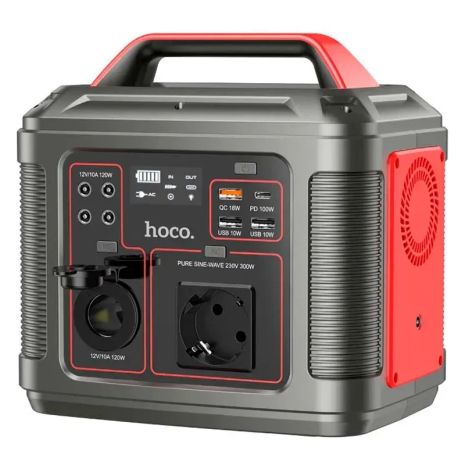 HOCO DB28 портативная электростанция 80000mAh (300W, 3USB/Type-C/AC, PD/QC), чёрный HOCO DB28 портативная электростанция 80000mAh (300W, 3USB/Type-C/AC, PD/QC), чёрный