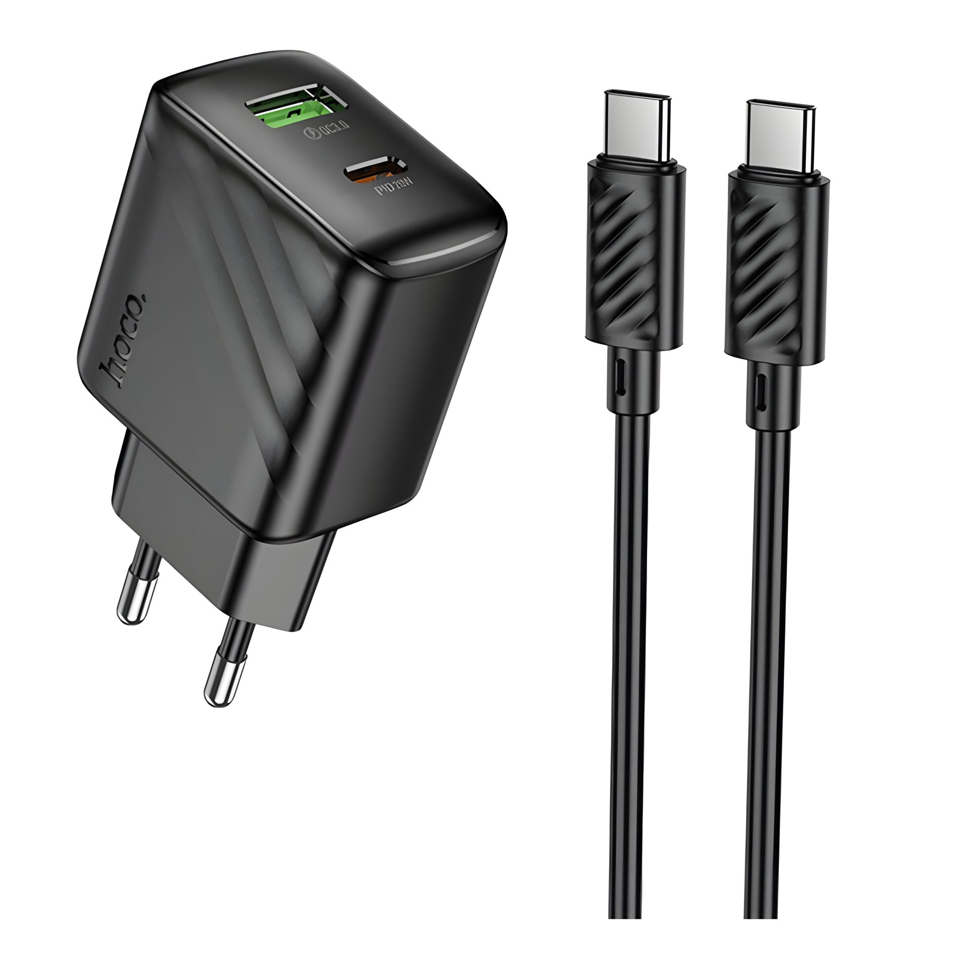Устройство Зарядное Hoco CS25A Сетевое 1USB-C/1USB PD/QC 20W+Type-C на Type-C Черное Устройство Зарядное Hoco CS25A Сетевое 1USB-C/1USB PD/QC 20W+Type-C на Type-C Черное