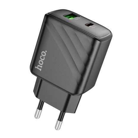 Черное Зарядное Устройство Hoco CS23A 1USB/1USB-C 30W PD/QC Черное Зарядное Устройство Hoco CS23A 1USB/1USB-C 30W PD/QC