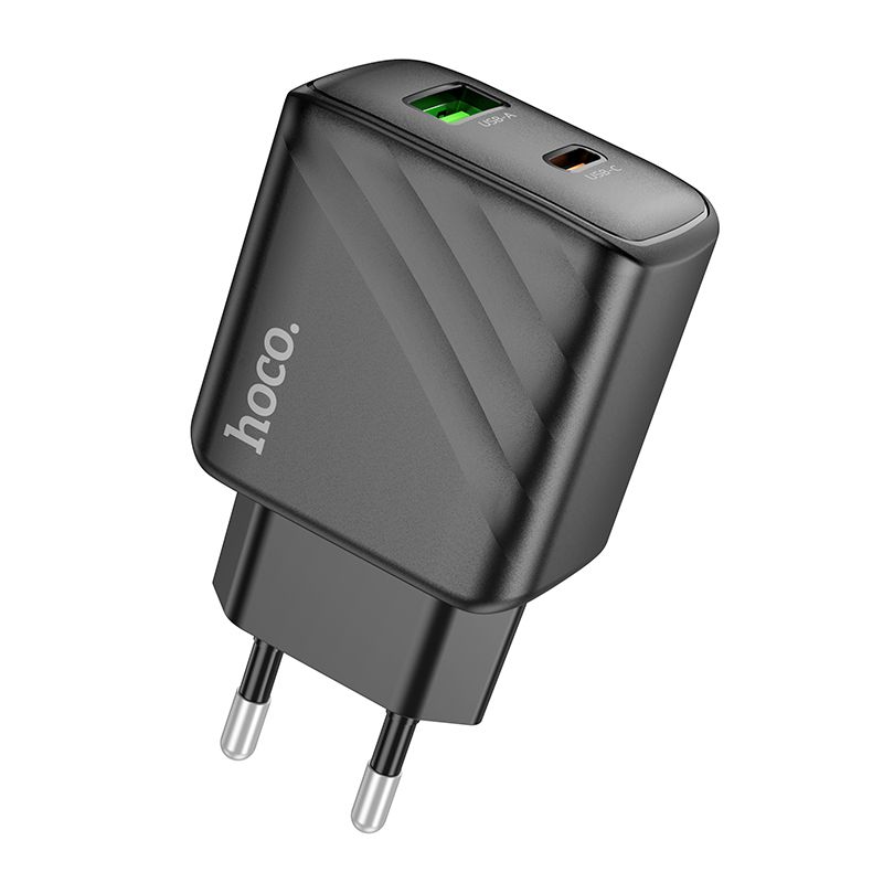 Черное Зарядное Устройство Hoco CS23A 1USB/1USB-C 30W PD/QC Черное Зарядное Устройство Hoco CS23A 1USB/1USB-C 30W PD/QC