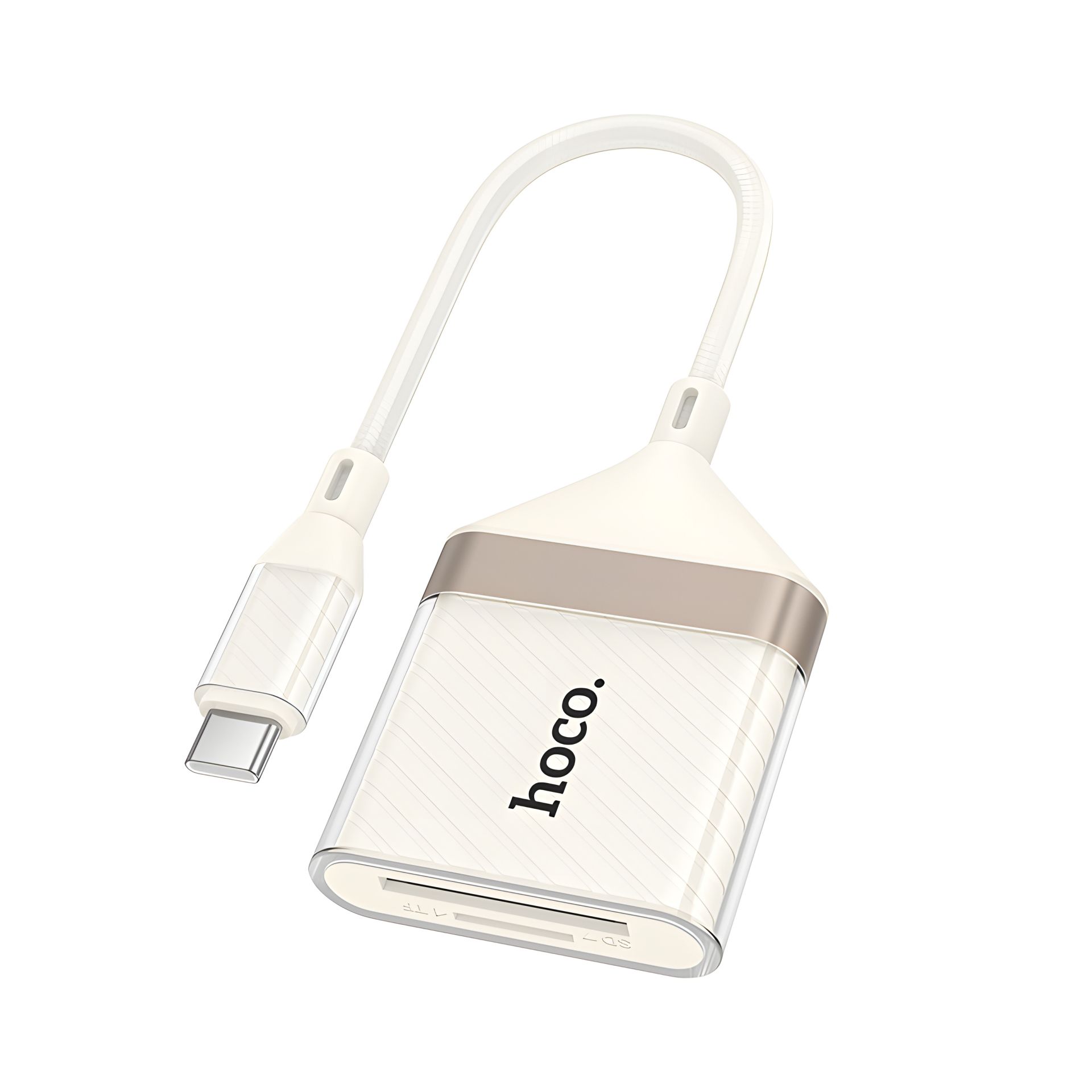 Hoco UA40A 2-in-1 Type-C to TF/SD Adapter (Apricot) Hoco UA40A 2-in-1 Type-C to TF/SD Adapter (Apricot)