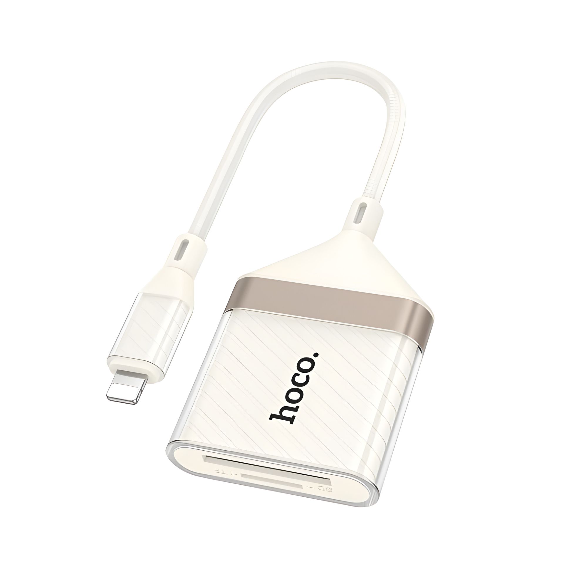 Hoco UA40 2-in-1 Lightning to TF/SD Adapter (Apricot) Hoco UA40 2-in-1 Lightning to TF/SD Adapter (Apricot)