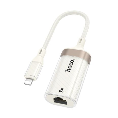 Адаптер перехідник Hoco UA41A, Lightning to RJ-45, 100 mbps, apricot Адаптер перехідник Hoco UA41A, Lightning to RJ-45, 100 mbps, apricot