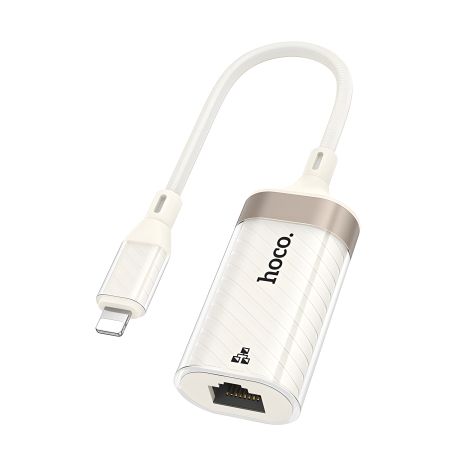 Перехідник адаптер Hoco UA41A, Lightning to RJ-45, 100 mbps, apricot