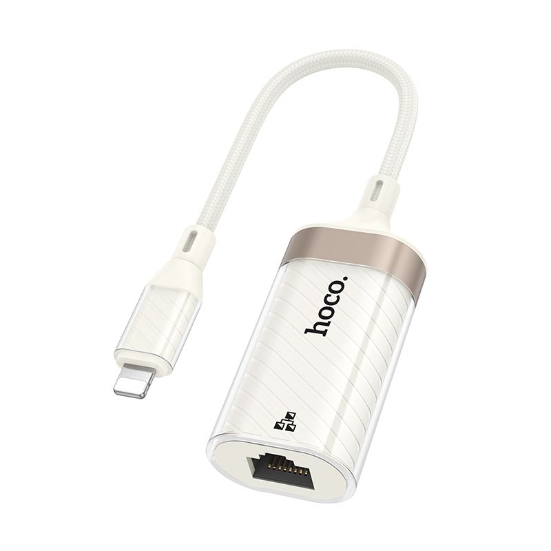 Hoco UA41A Lightning to RJ-45 100 Mbps Adapter (Apricot) Hoco UA41A Lightning to RJ-45 100 Mbps Adapter (Apricot)