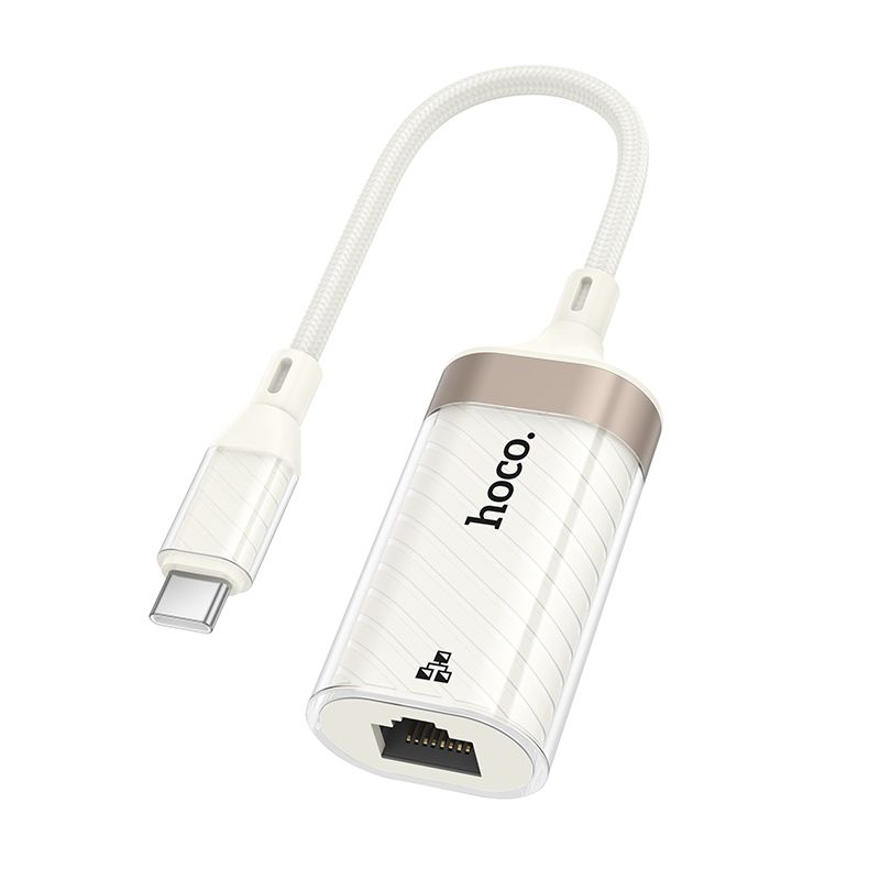 Hoco UA41B Type-C to RJ-45 100 Mbps Adapter (Apricot) Hoco UA41B Type-C to RJ-45 100 Mbps Adapter (Apricot)