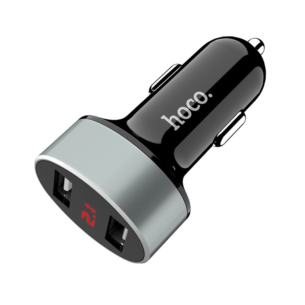 Чарежное устройство для автомобиля Hoco Z26 2 USB с дисплеем черное Чарежное устройство для автомобиля Hoco Z26 2 USB с дисплеем черное