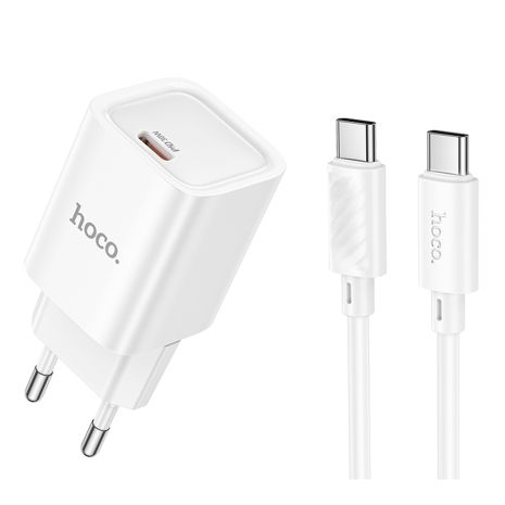 Hoco Сетевое Зарядное Устройство C148A 1USB-C PD/QC 30W+Type-C to Type-C Белый