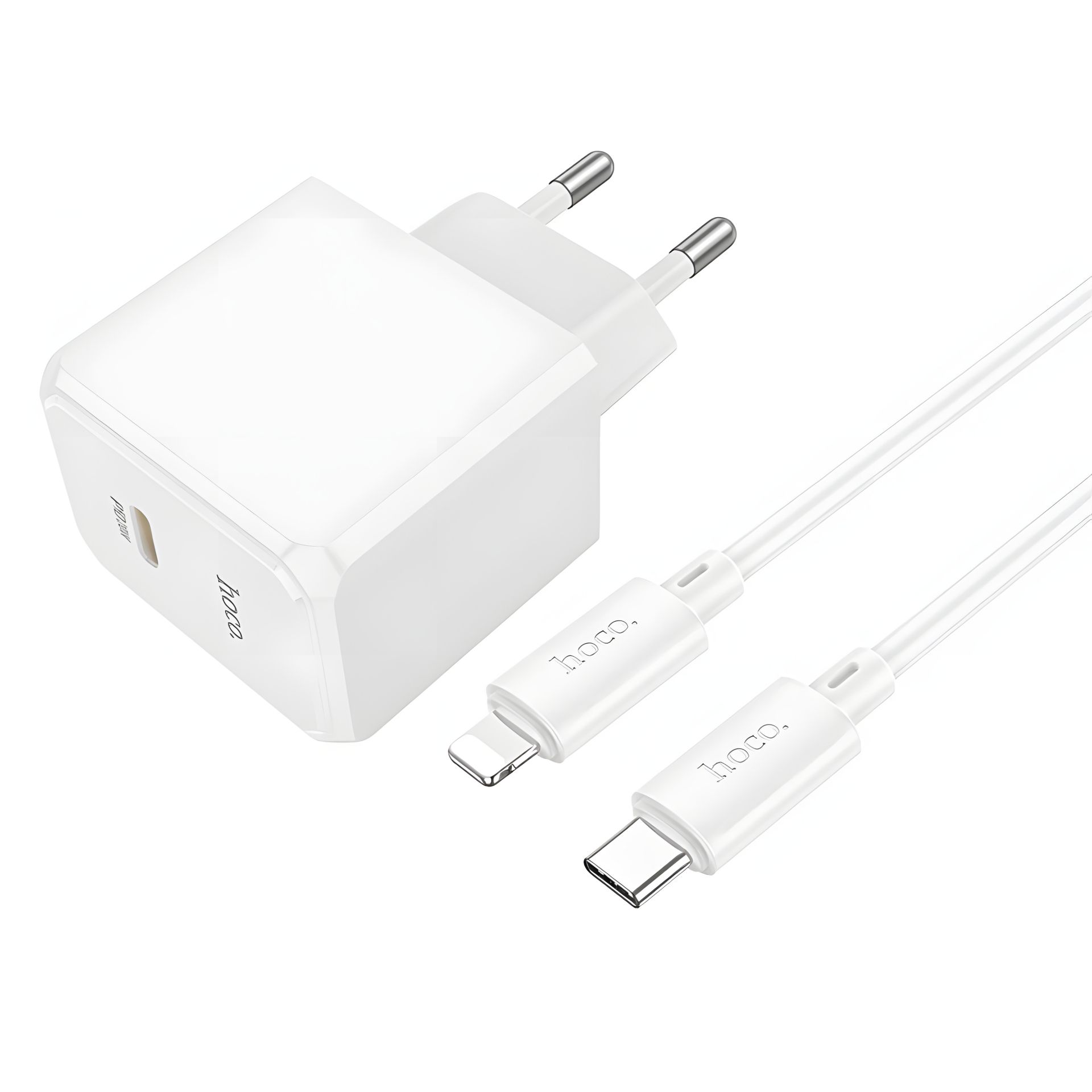 Зарядное Устройство Hoco CS13A 1USB-C PD/QC 20W+Type-C to Lightning белое Зарядное Устройство Hoco CS13A 1USB-C PD/QC 20W+Type-C to Lightning белое