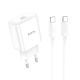 Hoco C76A Pro 1USB-C PD/QC 30W+Type-C to Type-C белое Сетевое Зарядное Устройство