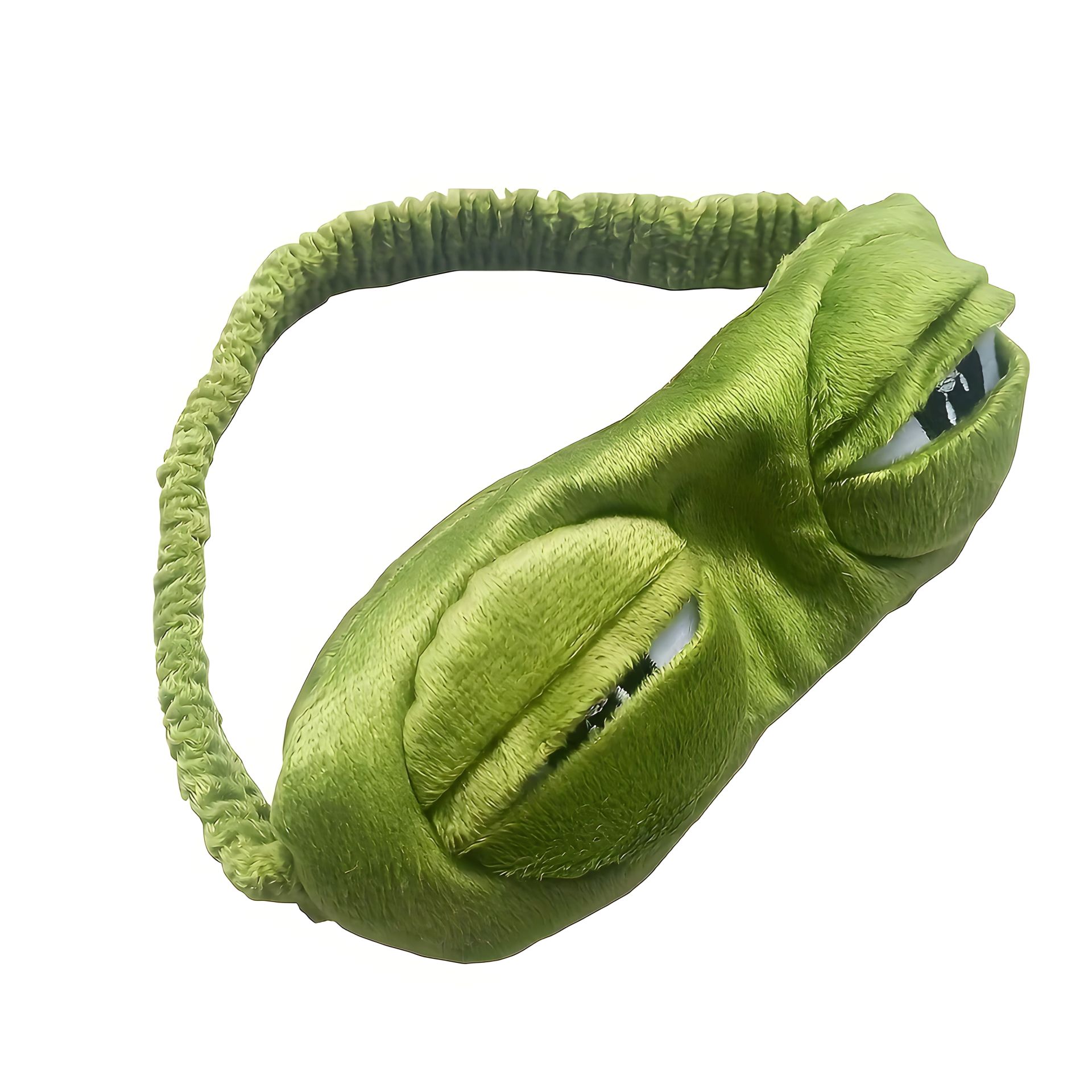 Креативна маска для сну 3D SAD FROG Green Креативна маска для сну 3D SAD FROG Green