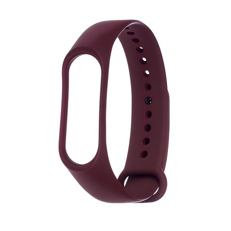 Силиконовый ремешок для Xiaomi Mi Band 3/4, бордовый цвет № 06 Силиконовый ремешок для Xiaomi Mi Band 3/4, бордовый цвет № 06