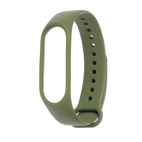 Тёмно-зелёный силиконовый ремешок для Xiaomi Mi Band 3/4 № 17