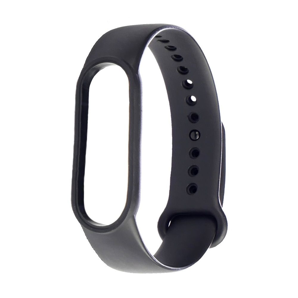 Силиконовый ремешок для Xiaomi Mi Band 5/ 6, чёрный, № 01 Силиконовый ремешок для Xiaomi Mi Band 5/ 6, чёрный, № 01