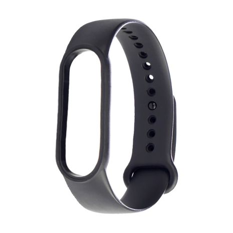 Силиконовый ремешок для Xiaomi Mi Band 5/ 6, чёрный, № 01 Силиконовый ремешок для Xiaomi Mi Band 5/ 6, чёрный, № 01