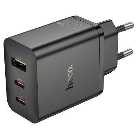 Сетевое зарядное устройство Hoco N50 USB/ 2 Type-C PD 45W black Сетевое зарядное устройство Hoco N50 USB/ 2 Type-C PD 45W black