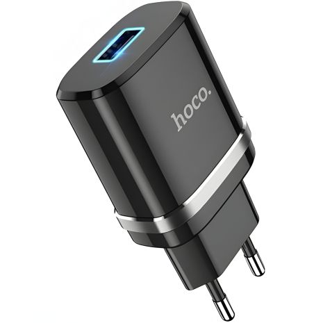 Зарядний мережевий пристрій Hoco N1, USB, 12W, чорний Зарядний мережевий пристрій Hoco N1, USB, 12W, чорний