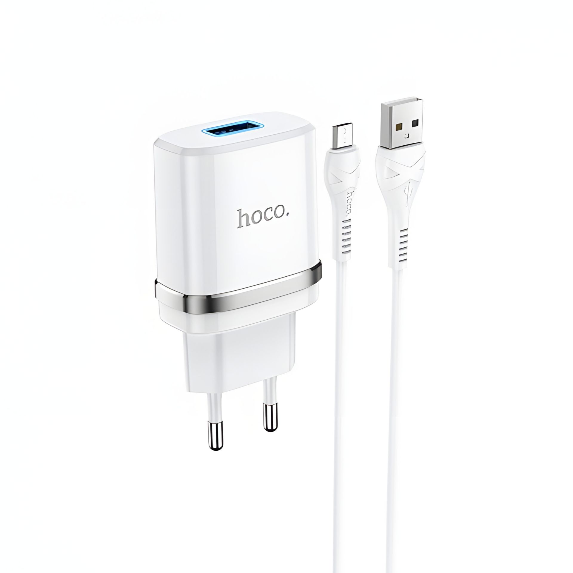 Hoco N1 сетевое зарядное устройство USB белое + кабель USB to MicroUSB Hoco N1 сетевое зарядное устройство USB белое + кабель USB to MicroUSB