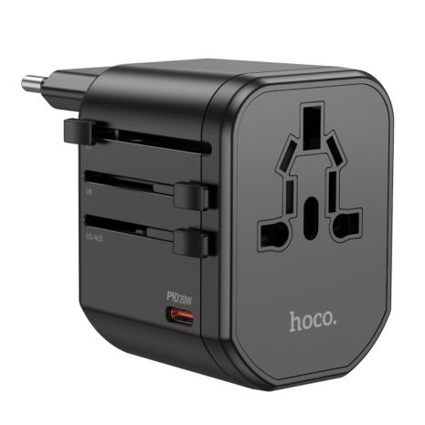 Зарядное устройство сетевое Hoco AC15 2 USB/ Type-C 20W черное Зарядное устройство сетевое Hoco AC15 2 USB/ Type-C 20W черное