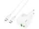 Сетевое Зарядное Устройство Hoco C111A Lucky PD30W+QC3.0 Type-C to Type-C Белый