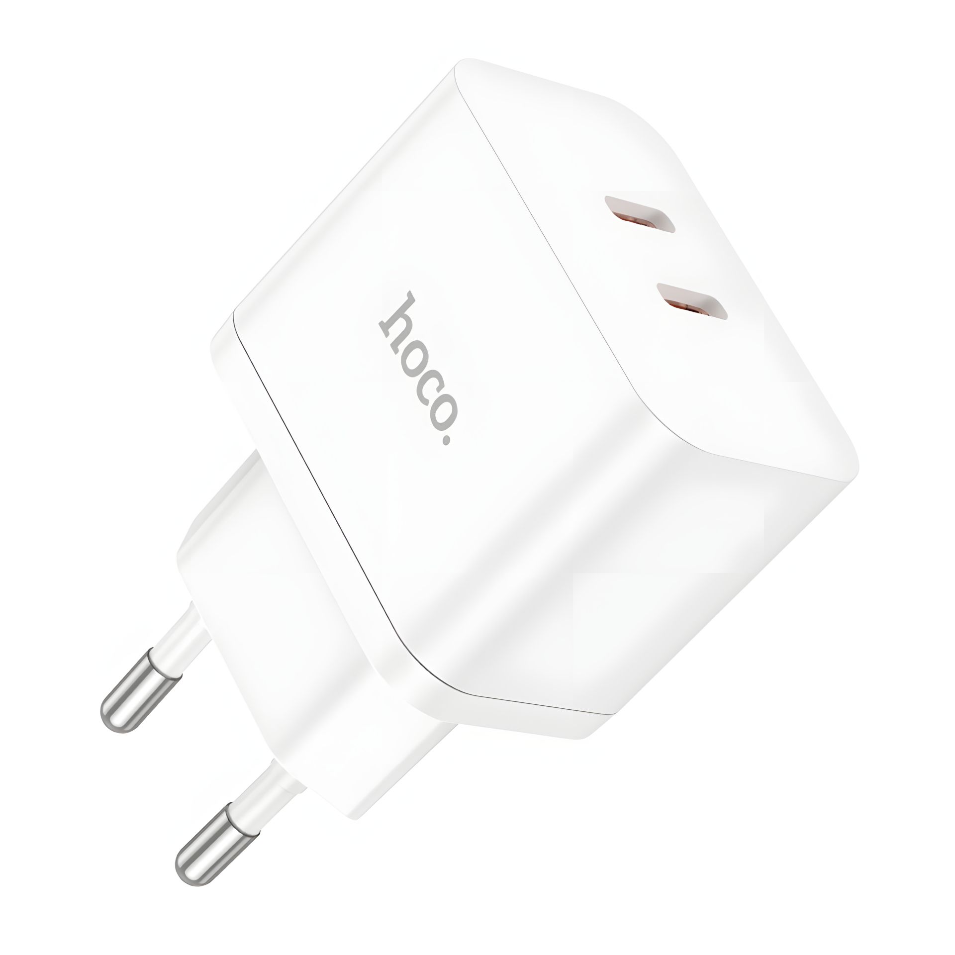 Зарядний пристрій мережевий Hoco N29, 2 Type-C, PD 35W, білий Зарядний пристрій мережевий Hoco N29, 2 Type-C, PD 35W, білий