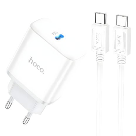 Зарядное устройство Hoco C104A Stage с портом PD20W Type-C к Type-C, белое Зарядное устройство Hoco C104A Stage с портом PD20W Type-C к Type-C, белое