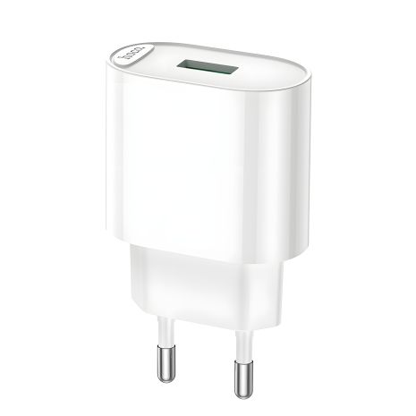 Hoco C109A мережевий зарядний пристрій, USB QC 18W, білий Hoco C109A мережевий зарядний пристрій, USB QC 18W, білий