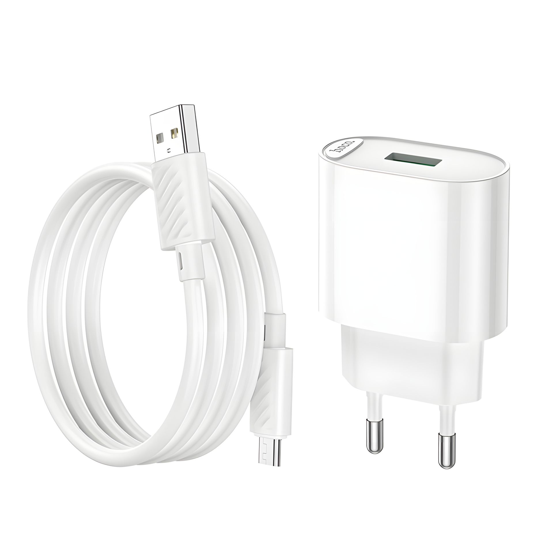 Зарядний пристрій мережевий Hoco C109A, USB, QC 18W, білий, кабель USB to MicroUSB Зарядний пристрій мережевий Hoco C109A, USB, QC 18W, білий, кабель USB to MicroUSB