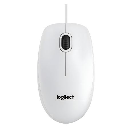 Оптична дротова миша Logitech B100, 1000DPI, USB, 1.8m, біла (910-003360)