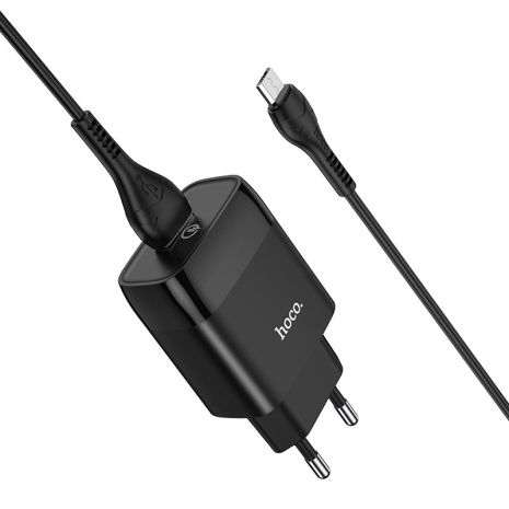 Зарядний пристрій Hoco C72Q Glorious, QC3.0, кабель MicroUSB, Black Зарядний пристрій Hoco C72Q Glorious, QC3.0, кабель MicroUSB, Black