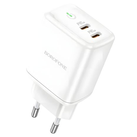 Зарядное Устройство Borofone BN9 Reacher PD/QC (2 USB-C) 35W Белое Зарядное Устройство Borofone BN9 Reacher PD/QC (2 USB-C) 35W Белое