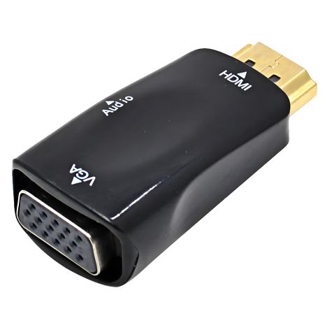 HDMI-VGA (F) адаптер переходник с AUX (3.5) черный HDMI-VGA (F) адаптер переходник с AUX (3.5) черный