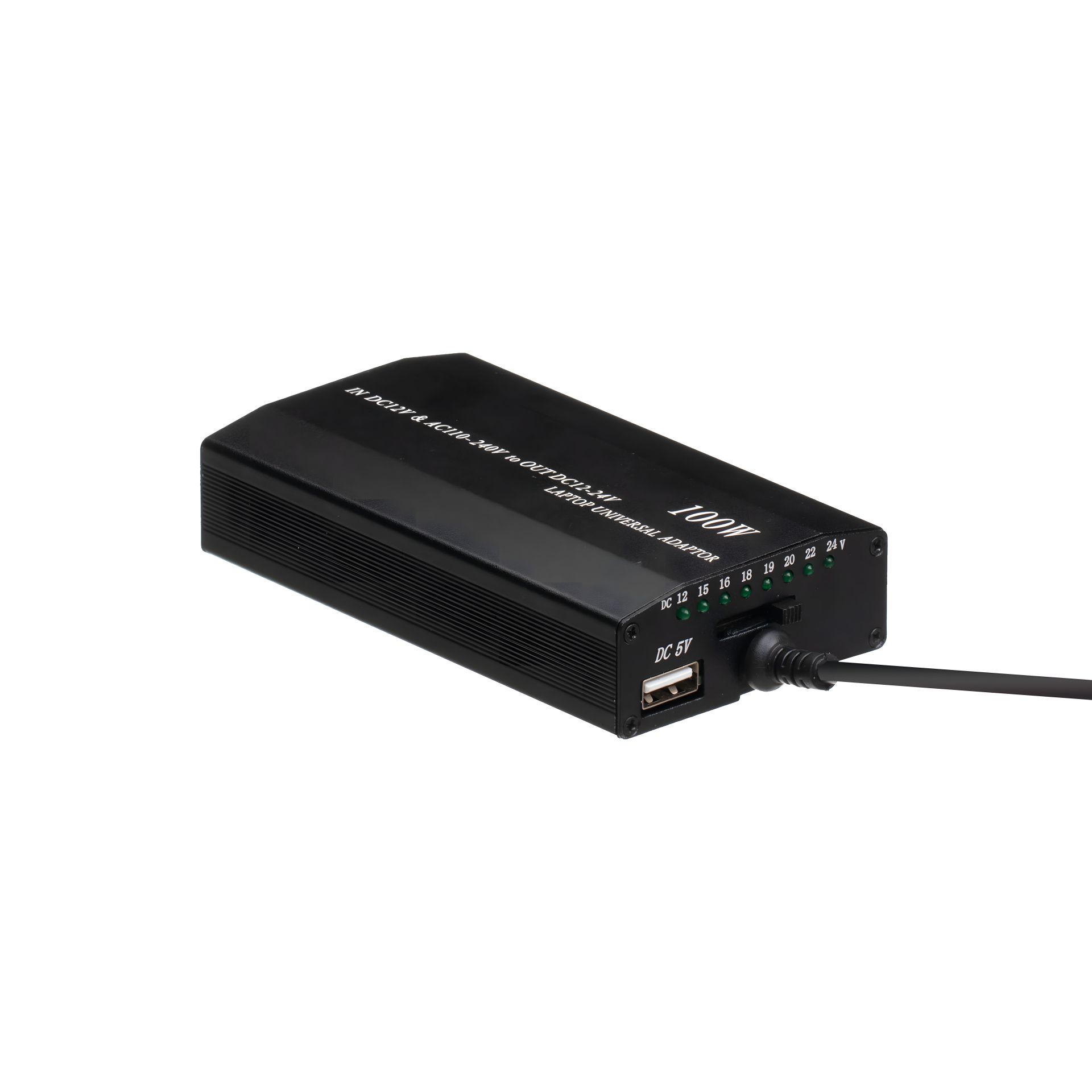 100W универсальное зарядное устройство для ноутбука с авто адаптером, черное 100W универсальное зарядное устройство для ноутбука с авто адаптером, черное