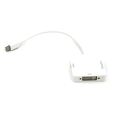 Переходник кабельный PowerPlant mini DisplayPort (Thunderbolt) - DisplayPort, HDMI, DVI 0.2 м