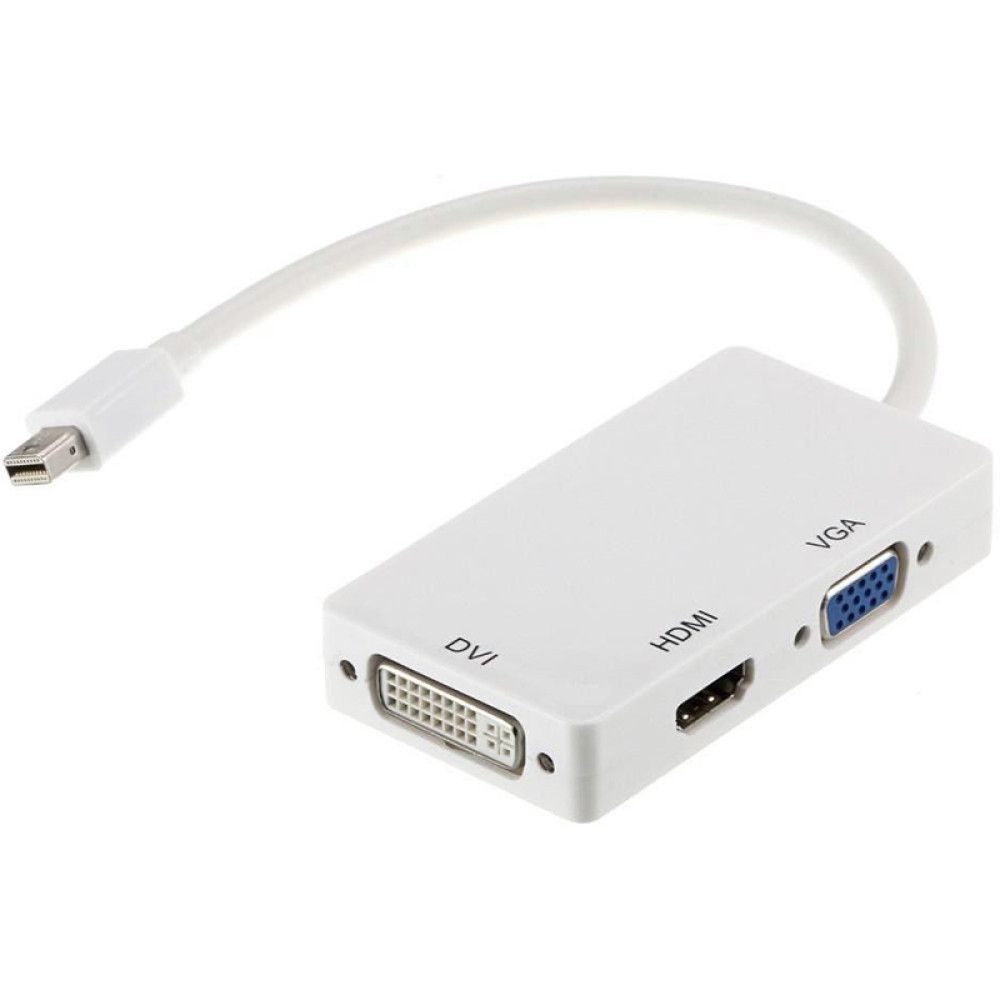 Мини DisplayPort (Thunderbolt) адаптер на HDMI, DVI, VGA (3 в 1), PowerPlant Мини DisplayPort (Thunderbolt) адаптер на HDMI, DVI, VGA (3 в 1), PowerPlant