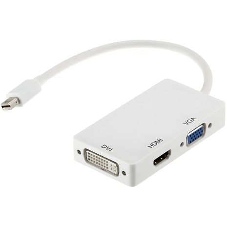 Мини DisplayPort (Thunderbolt) адаптер на HDMI, DVI, VGA (3 в 1), PowerPlant