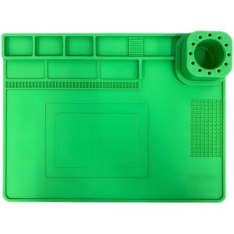 Теплоизоляционный коврик из силикона TELIJIA TE-722 для пайки и ремонта техники 400x300mm Green Теплоизоляционный коврик из силикона TELIJIA TE-722 для пайки и ремонта техники 400x300mm Green