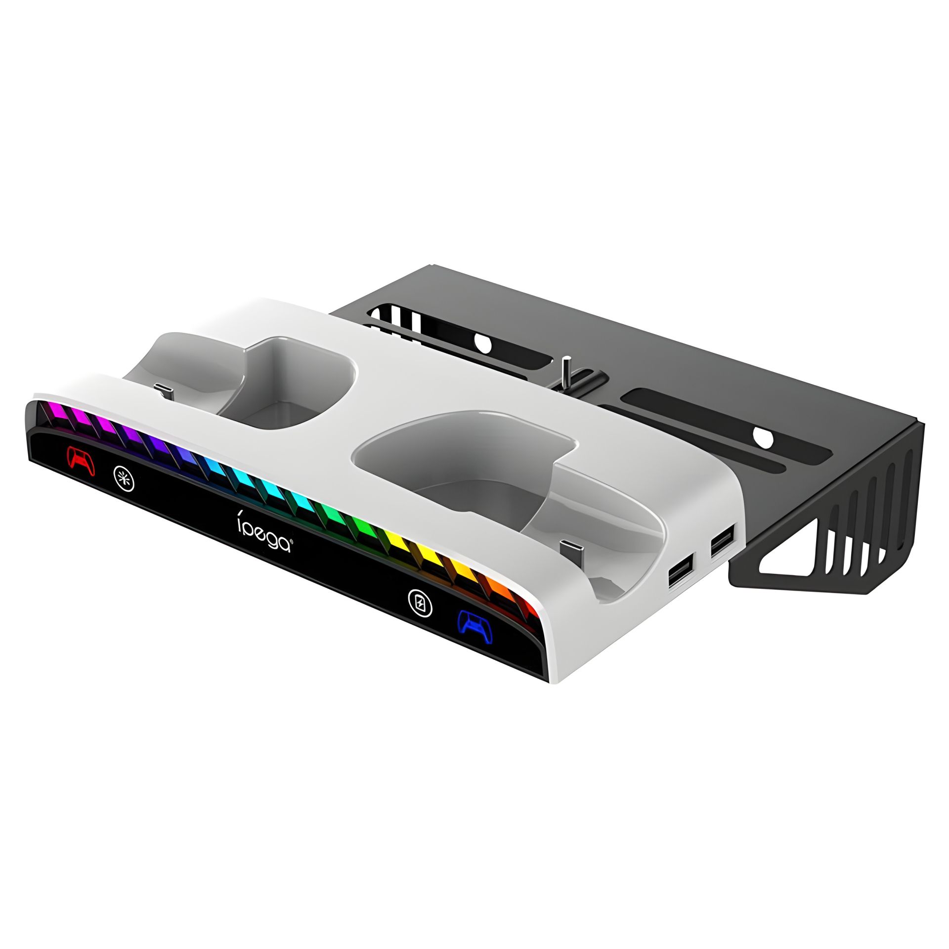 Док-станція Ipega Multi-functional Wall-mount Charge Stand для PS5 Slim PG-P5S011, RGB, 3xUSB 2.0, біла Док-станція Ipega Multi-functional Wall-mount Charge Stand для PS5 Slim PG-P5S011, RGB, 3xUSB 2.0, біла