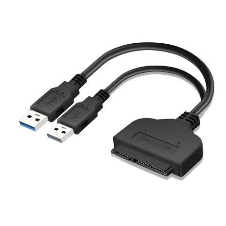 Sata To USB 3.0+2.0 HDD/SSD адаптер 22 Pin Sata III Cable Black Sata To USB 3.0+2.0 HDD/SSD адаптер 22 Pin Sata III Cable Black