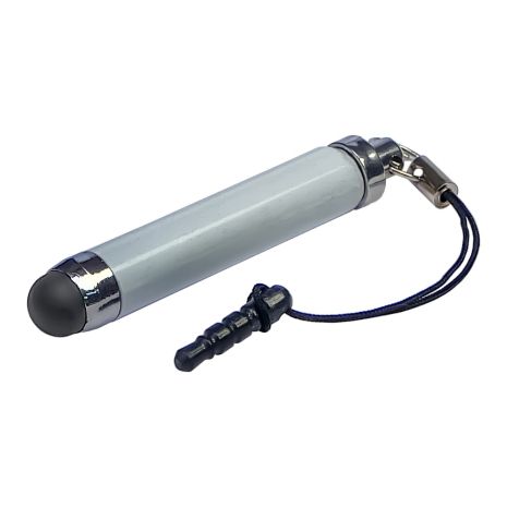 Стилус-брелок ёмкостный, белый, выдвижной Стилус-брелок ёмкостный, белый, выдвижной