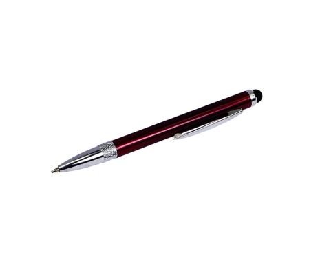 Ёмкостный стилус с выдвижной шариковой ручкой, металлический, бордовый Ёмкостный стилус с выдвижной шариковой ручкой, металлический, бордовый