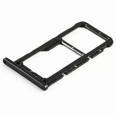 Держатель Sim карт черный на 2 Sim для Huawei P20 Lite и Nova 3e Держатель Sim карт черный на 2 Sim для Huawei P20 Lite и Nova 3e