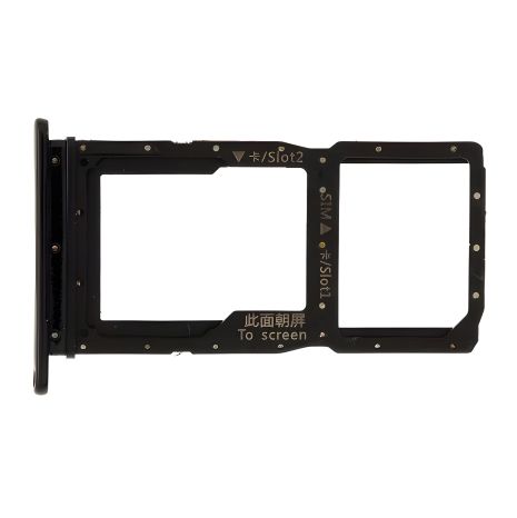 Держатель для Sim карты Huawei P Smart Z, Y9 Prime 2019, черный, на 2 Sim