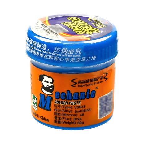 Паста BGA легкоплавкая Mechanic BS458-B80 60 г, 138 гр.С Thermo