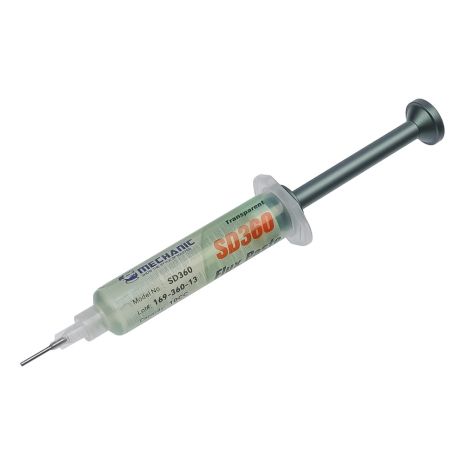 Паста-флюс Mechanic SD360 10мл в шприце P08, безотмывочная, слабоактивная Паста-флюс Mechanic SD360 10мл в шприце P08, безотмывочная, слабоактивная
