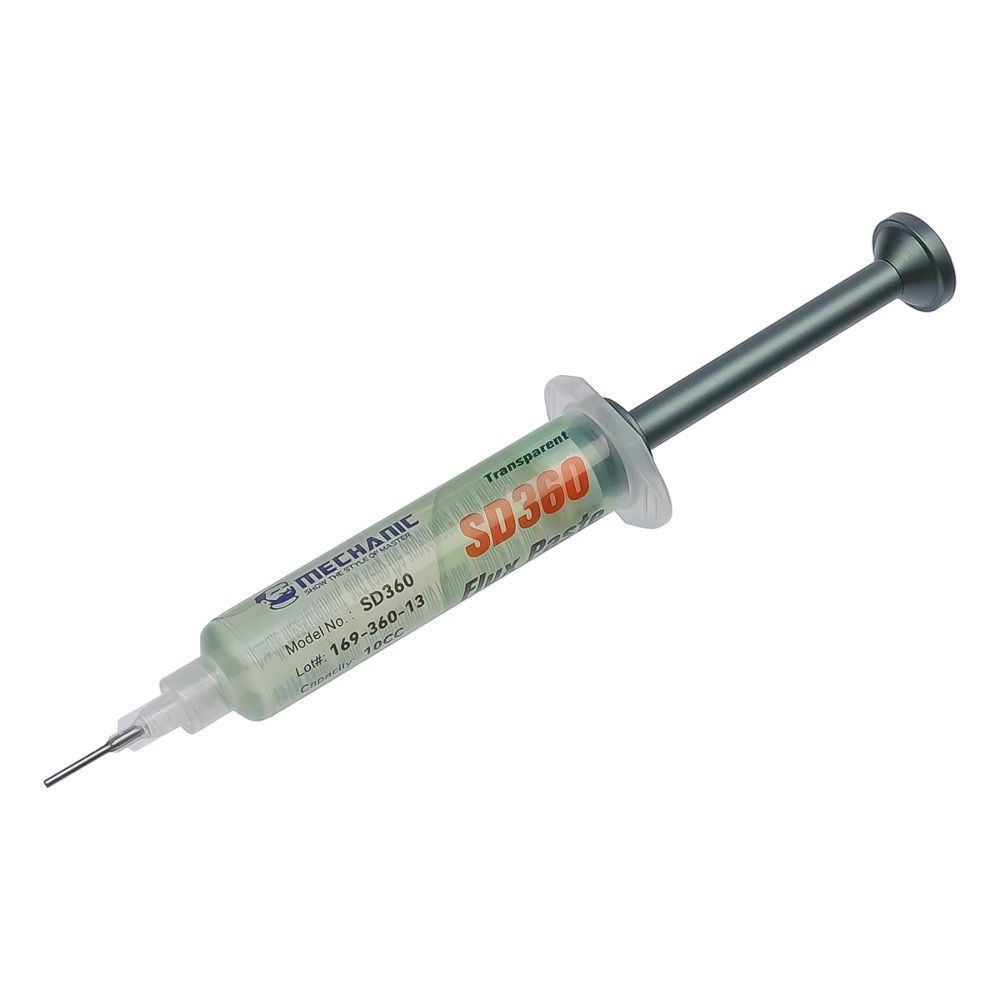 Паста-флюс Mechanic SD360 10мл в шприце P08, безотмывочная, слабоактивная Паста-флюс Mechanic SD360 10мл в шприце P08, безотмывочная, слабоактивная