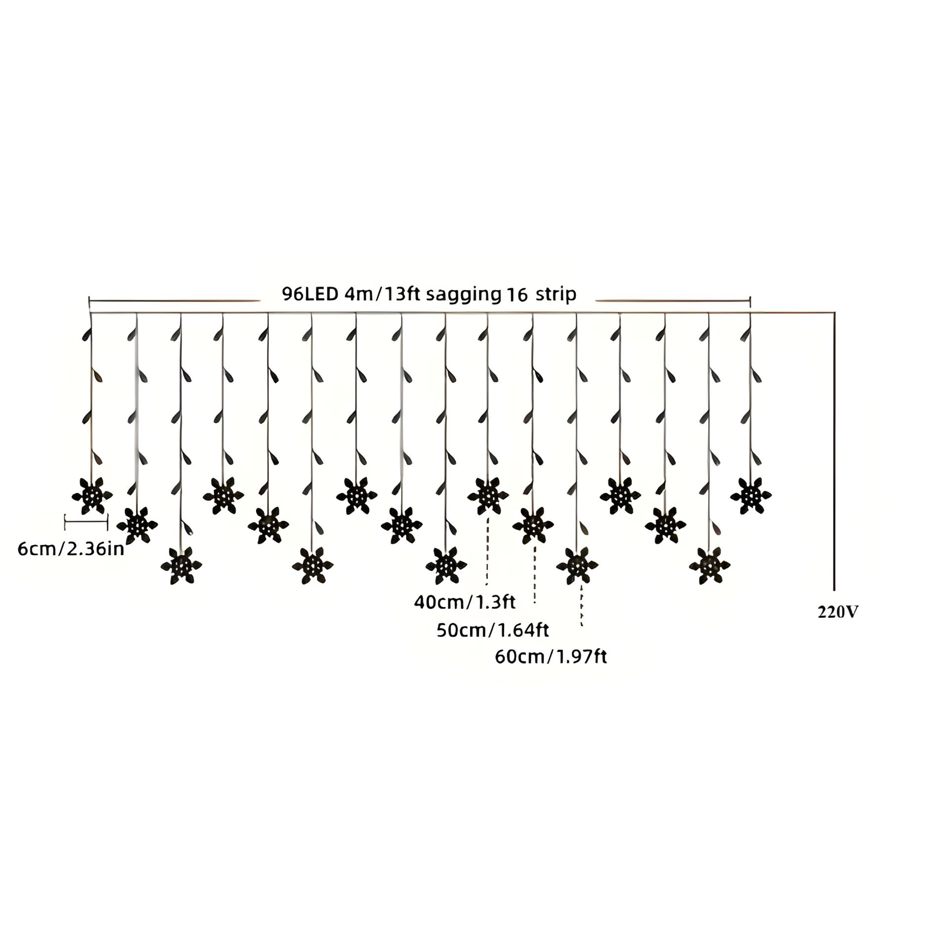 Гирлянда №16 LED + снежинки4 *0,7м (цветная/220V) Гирлянда №16 LED + снежинки4 *0,7м (цветная/220V)