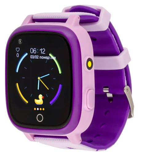 Смарт-годинник для дітей AmiGo GO005 Thermometer, 4G, WIFI, IP67, 720mAh, 24h, фіолетовий, UA UCRF