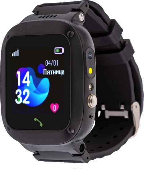 Детские смарт-часы с камерой и LED-экраном AmiGo GO004 Splashproof Black UA UCRF