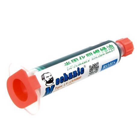 Лак изоляционный Mechanic LY-UVH900, зелёный, в шприце, 10 ml (LY10 UV curing solder proof printing ink) Лак изоляционный Mechanic LY-UVH900, зелёный, в шприце, 10 ml (LY10 UV curing solder proof printing ink)